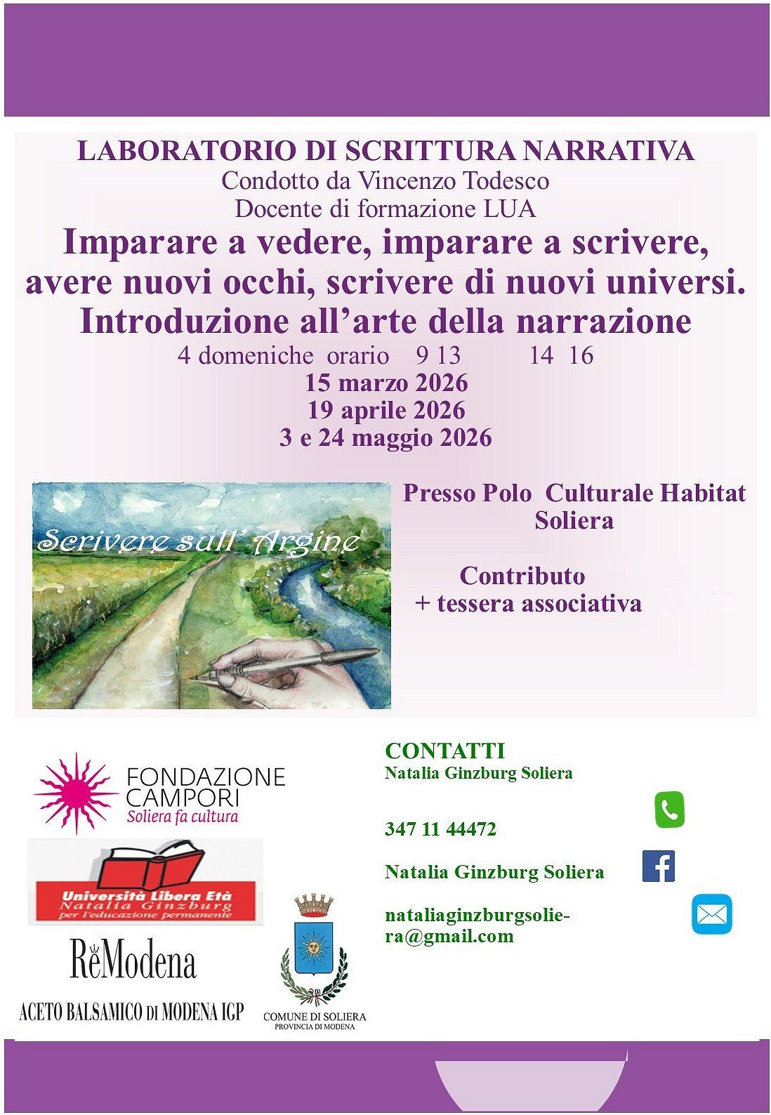 Inizierà in marzo lo storico e prestigioso laboratorio di Scrittura Narrativa condotto da Vincenzo Todesco